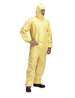 Tychem C Schutzanzug, säuresicher, gelb, mit Haube, S