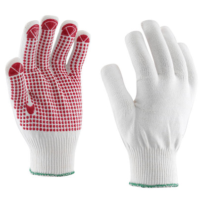 Gepunkteter dreifädiger Polyamid-Handschuh, Größe 6