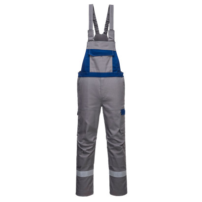 Bizflame Industry zweifarbige FR Latzhose Grau L