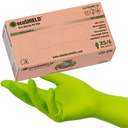 ecoSHIELD Eco Nitrile 250 puderfreier Einweghandschuh 150St/Box XS
