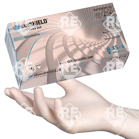 duoSHIELD LPS Latex 240 gepuderter Handschuh 100St/Box XS