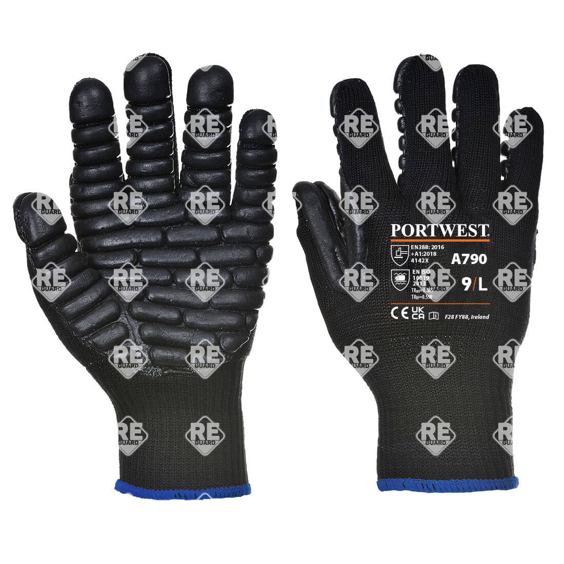 Anti-Vibrations-Handschuh schwarz L