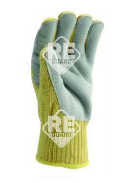 Kevlar-Handschuh, Größe 9, vierfädig, mit Handflächenverstärkung aus Rindleder