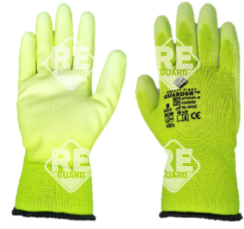 Guarder Polyester Handschuh mit PU beschichtete Handfläche gelb Gr: 10