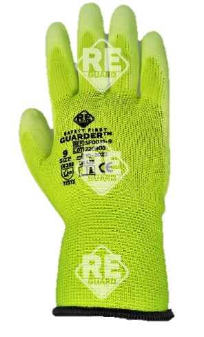 Guarder Polyester Handschuh mit PU beschichtete Handfläche gelb Gr: 10