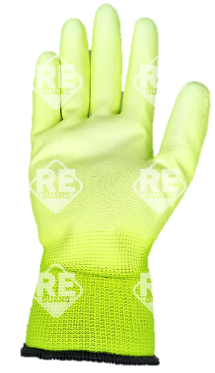 Guarder Polyester Handschuh mit PU beschichtete Handfläche gelb Gr: 10