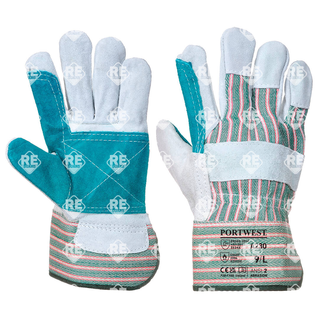 Double Palm Rigger Handschuh grau XL