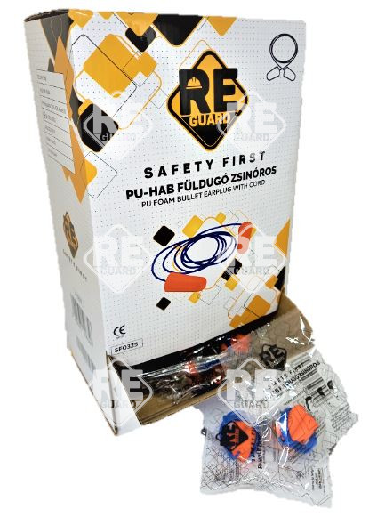 Guarder Pu Foam Bullet Ohrstöpsel mit Kordel orange