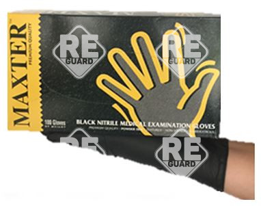MAXTER Nitril Schwarz (5.5g | 5.0mil)  puderfreier Handschuh XXL