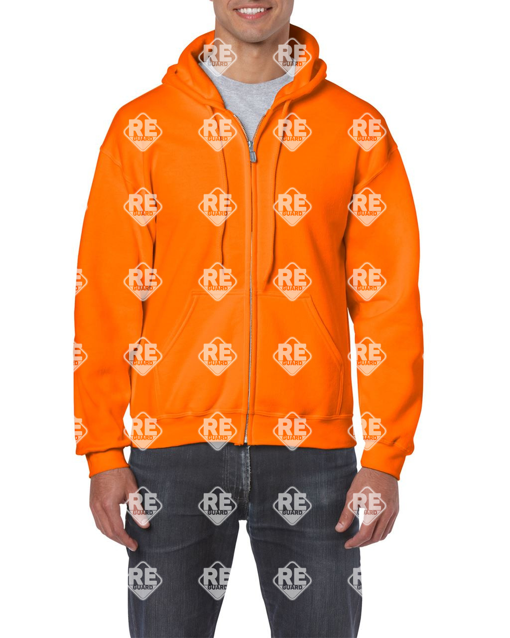 HEAVY BLEND™ SWEATSHIRT MIT KAPUZE UND REIßVERSCHLUSS FÜR ERWACHSENE Ash 2XL