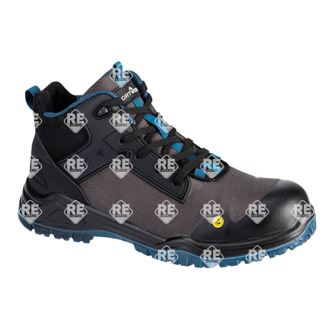 Bevel Composite Mid Boot S3S ESD SR FO Schwarz/Grau 38