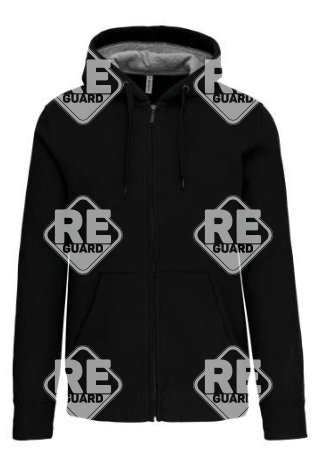 Kapuzensweatshirt mit zipper 444 schwarz 2XL