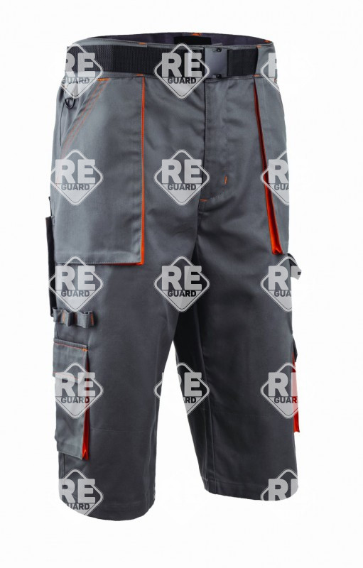 PADDOCK Arbeitshorts, grau/orange, Baumwolle-Poly, 245g/m2 L