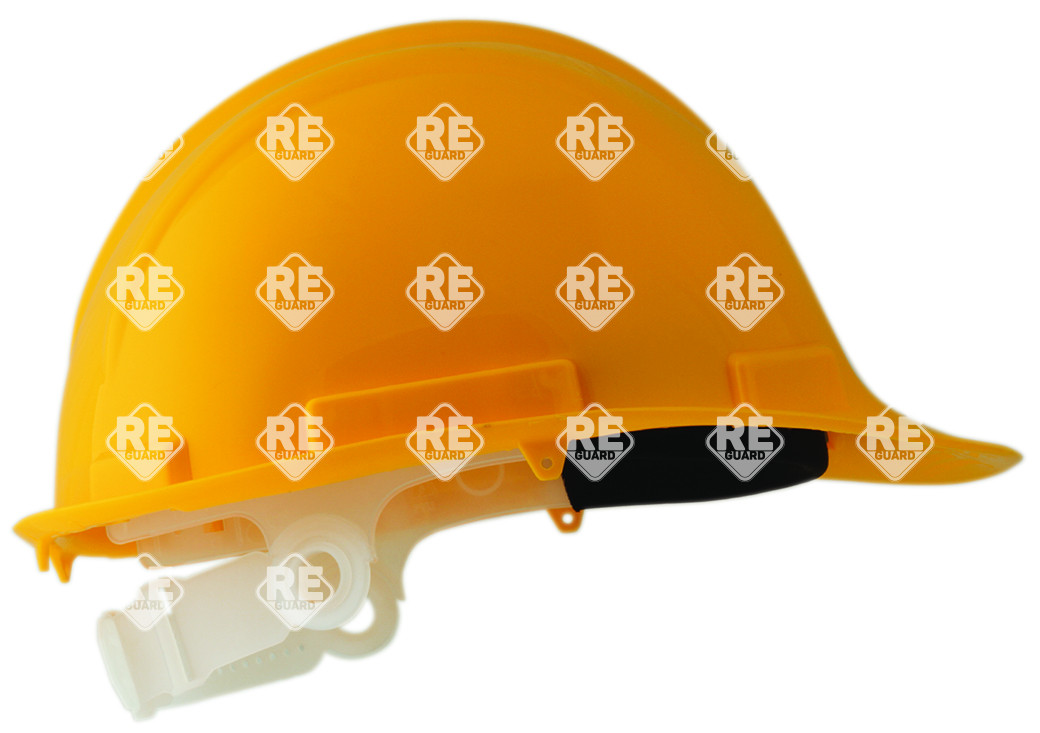 PP-Helm, weiß, Verschluss mit 6 Stufen,Stirnband