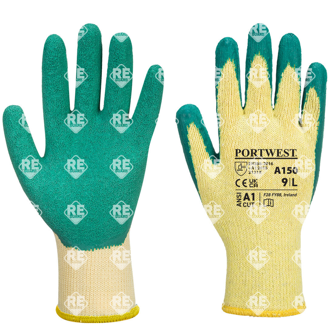 Klassischer Grip Handschuh Latex grün L