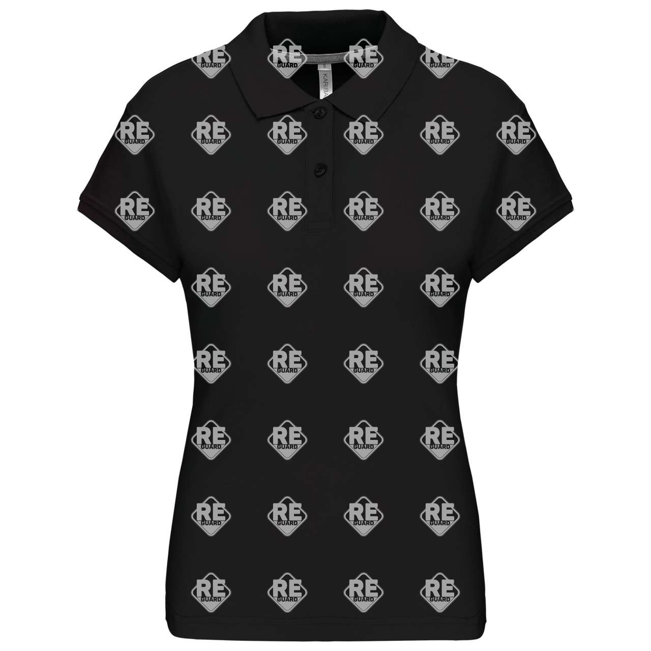 KA242 damen-pique-poloshirt mit kurzarm schwarz 2XL