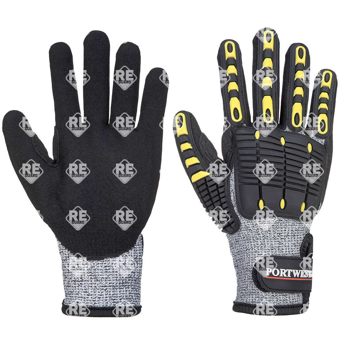 Anti Heat Cut Stoss-Schutz-Handschuh grau/schwarz L