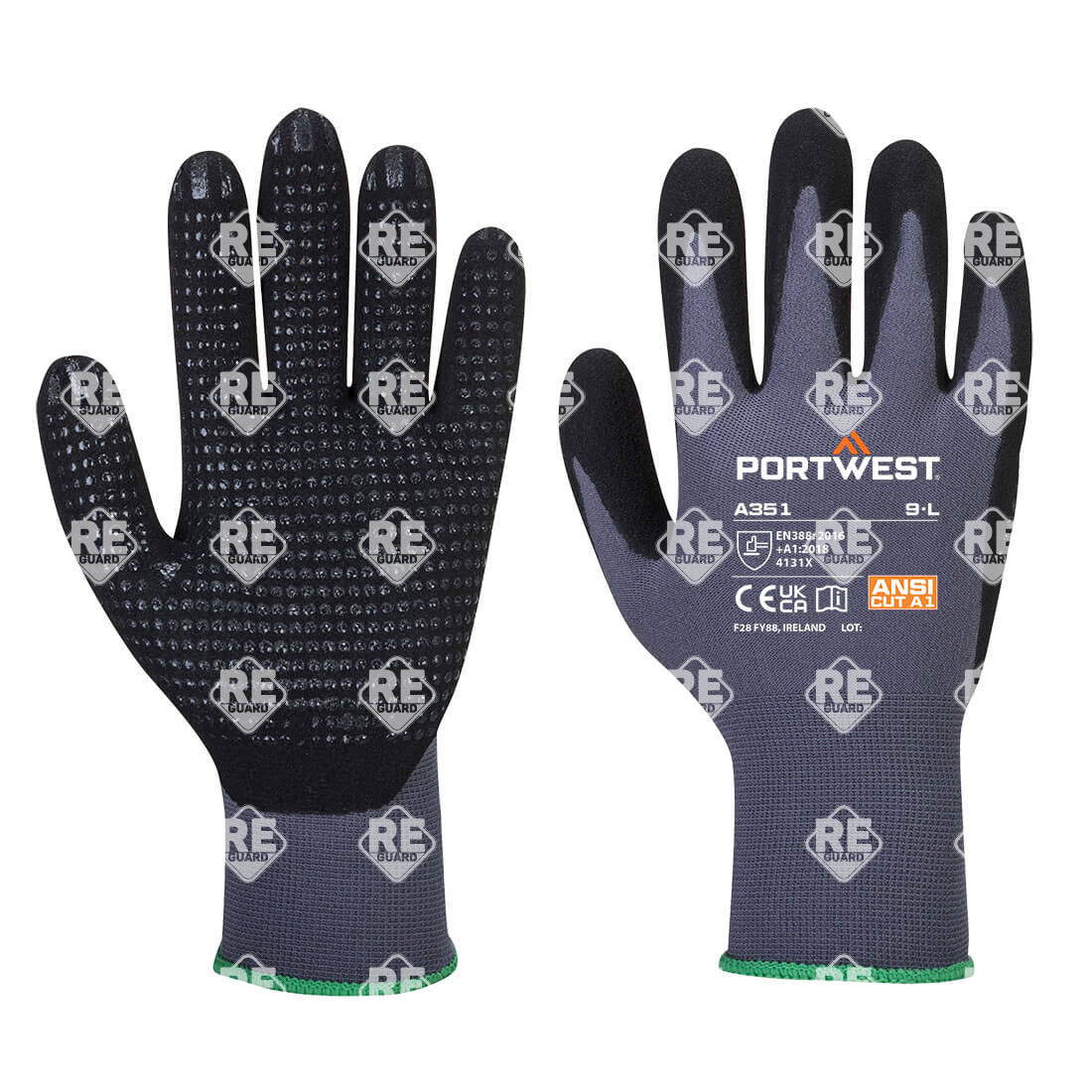 Dermiflex Plus Handschuh grau/schwarz L