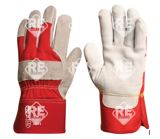 EUROSTRONG 155 graues Superior Spaltrindleder, rotes Rückenbündchen 10