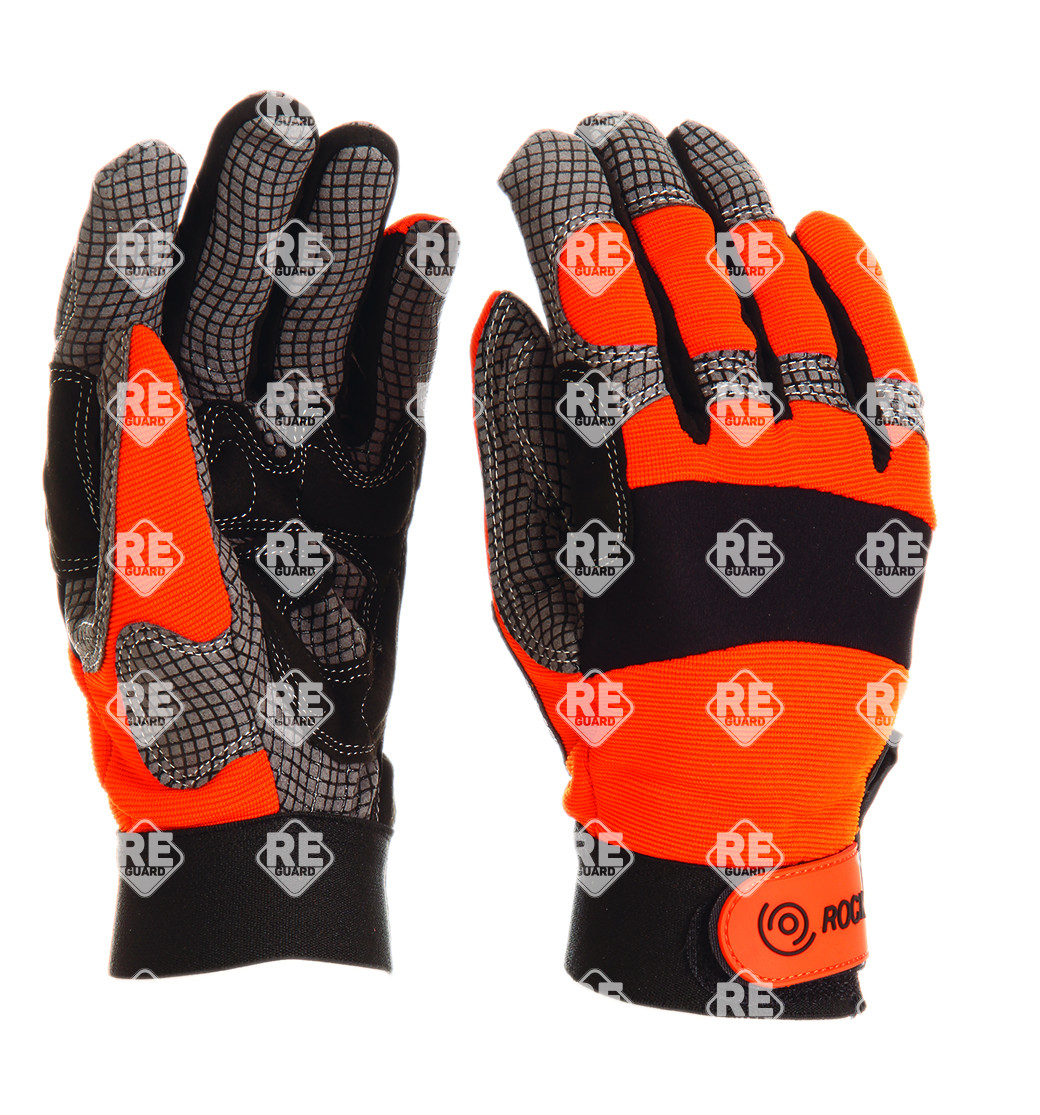 Mechanikerhandschuh, orange, Größe L, mit Handflächenverstärkung