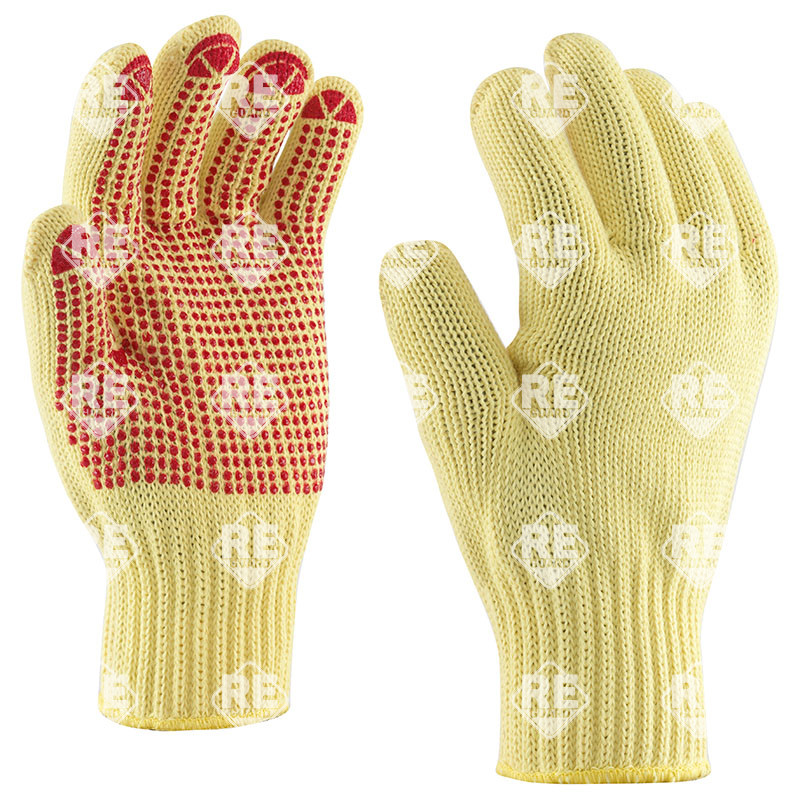 Kevlar-Handschuh, Größe 9, vierfädig, gepunktet