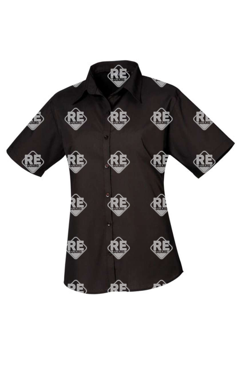 PR302 DAMEN KURZARM-BLUSE AUS POPELINE black 2XL