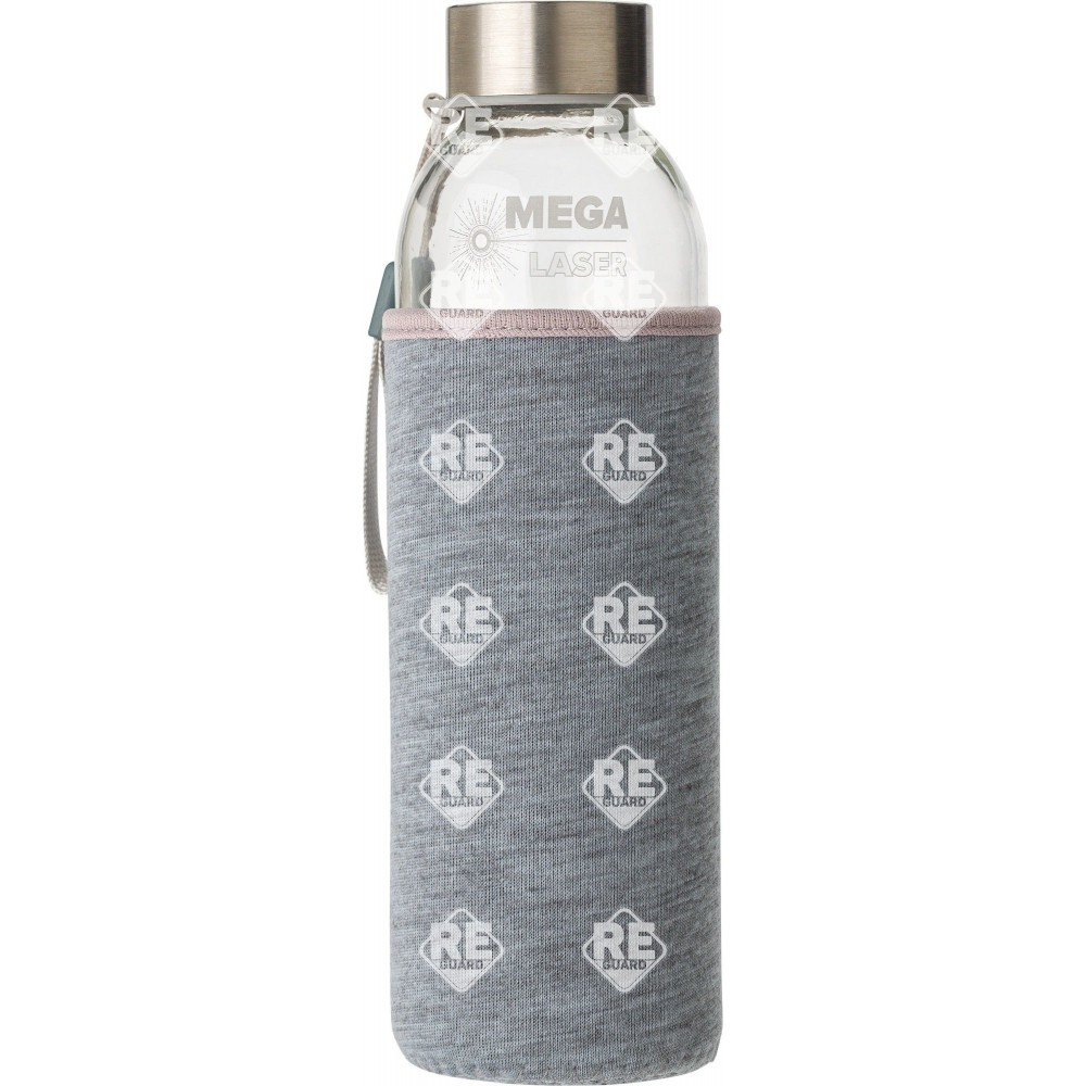 Glasflasche in Neoprenhülle schwarz 500 ml