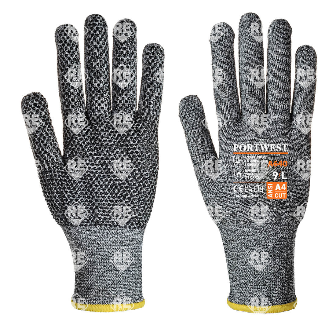 Sabre-Dot Schnittschutz-Handschuh grau L