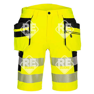 DX4 Hi-Vis Shorts mit Holstertaschen Gelb/Schwarz 30