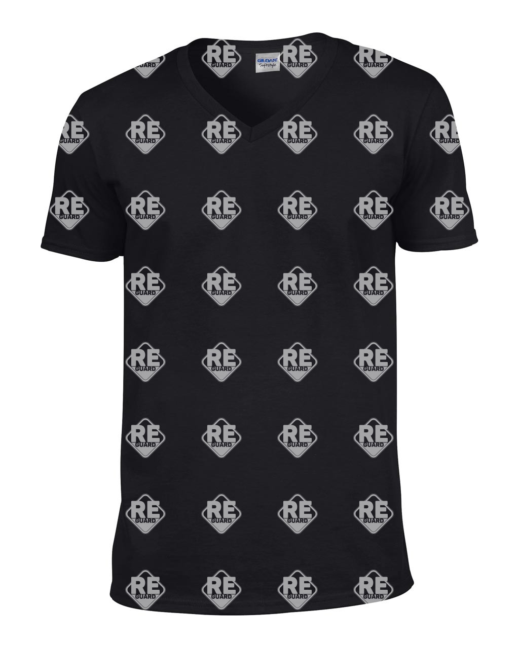 SOFTSTYLE® T-Shirt mit V-Ausschnitt für Erwachsene Black 2XL