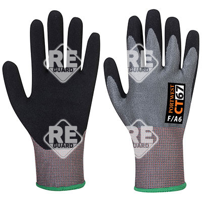CT F13 Nitrilschaum Schnittschutzhandschuh Grau/Schwarz L
