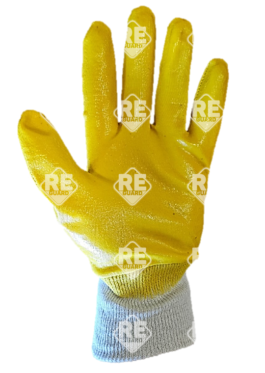 Guarder Gelber Nitril getauchter Handschuhe mit offenem Handrücken Gr: 10