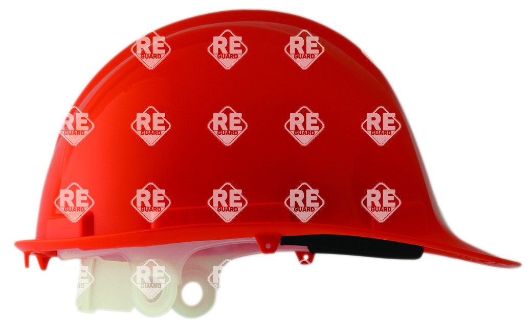 PP-Helm, weiß, Verschluss mit 6 Stufen,Stirnband