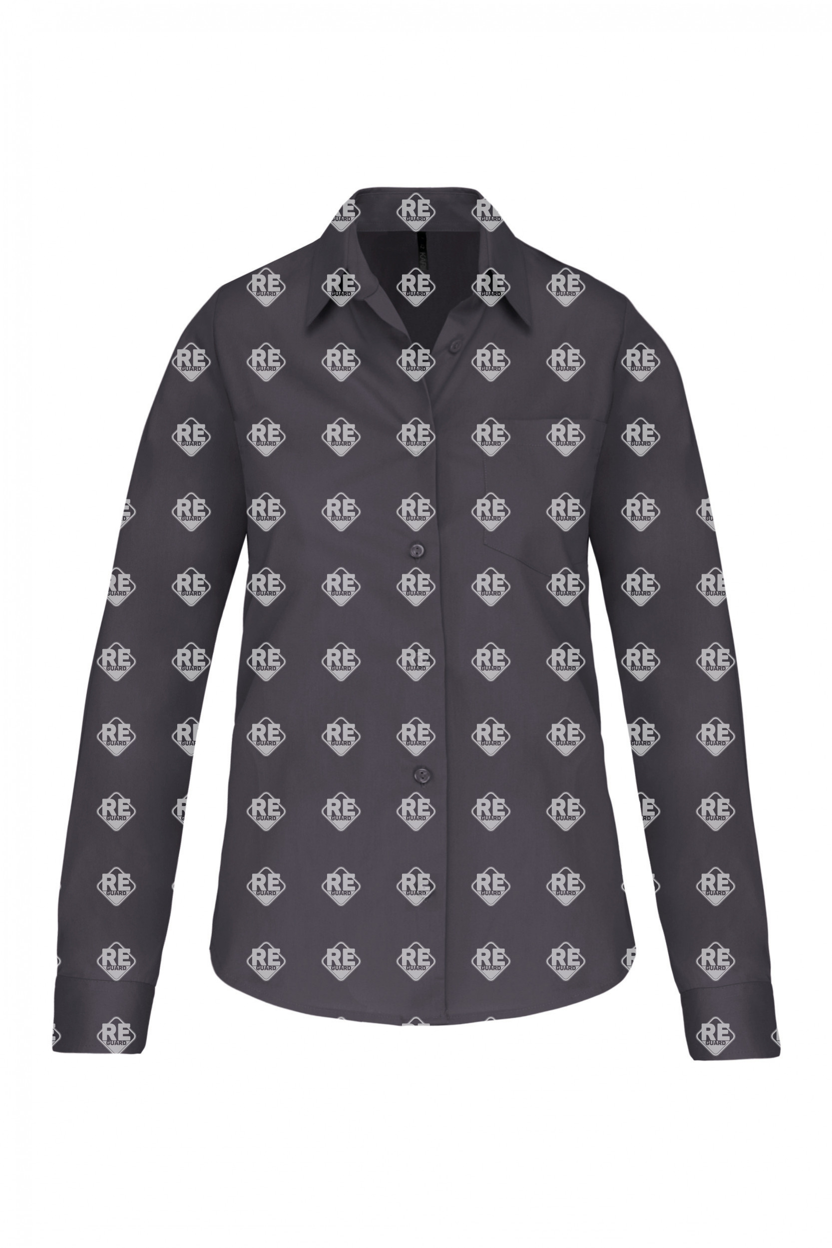 KA542 DAMEN-LANGARMHEMD AUS BAUMWOLLPOPELINE black 2XL