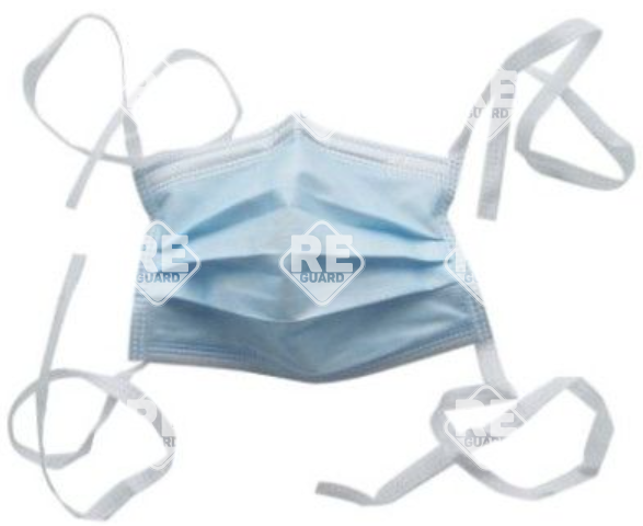 Mundschutz, 3-lagig, mit Bindebänder, green