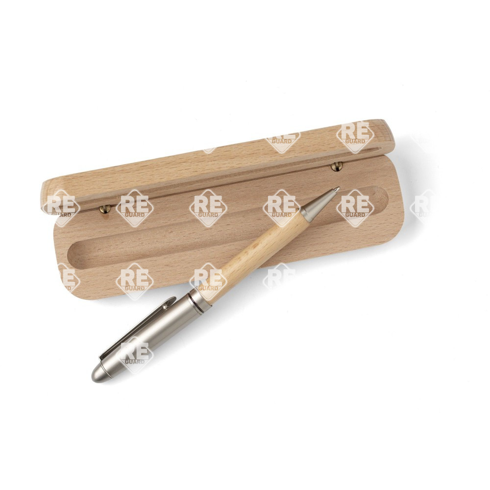 Kugelschreiber aus Buchenholz braun