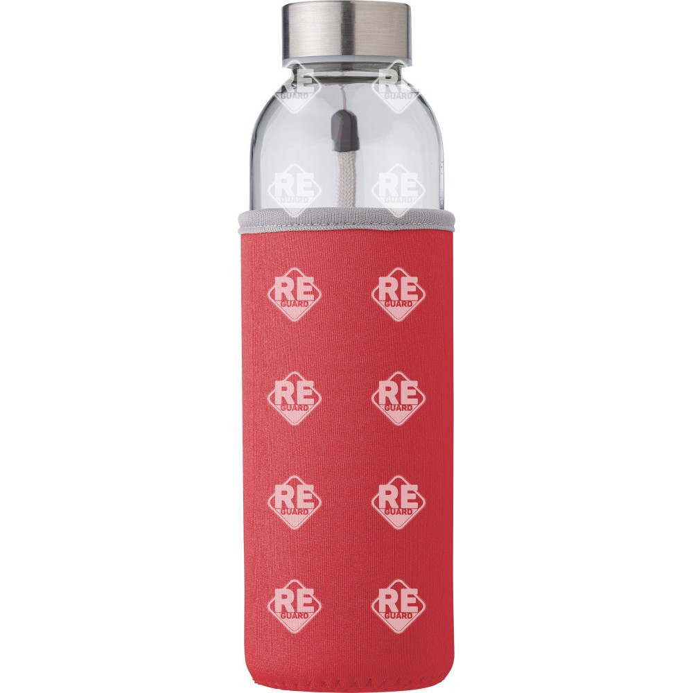 Glasflasche in Neoprenhülle schwarz 500 ml