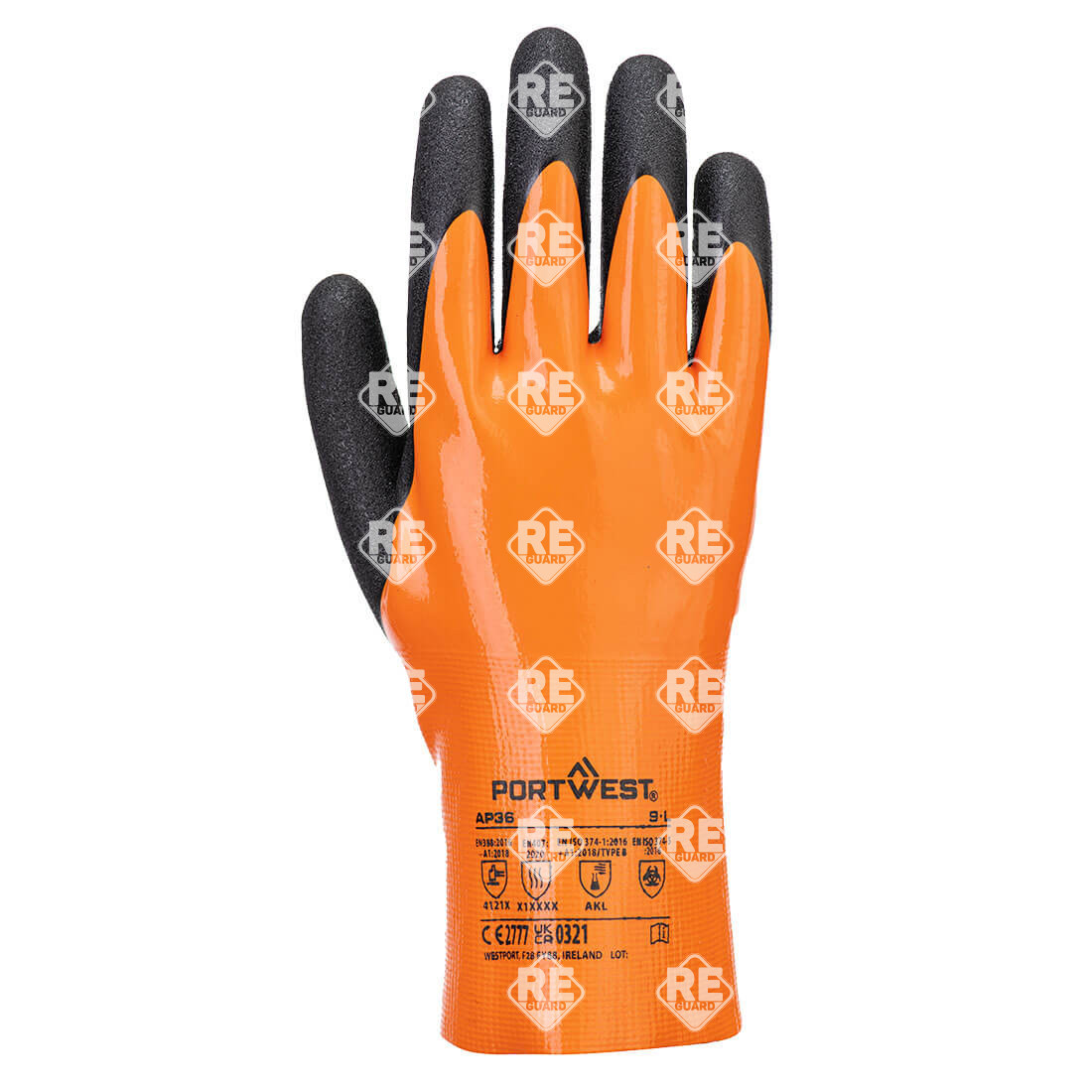 FD Grip 15 Nitril-Stulpe Orange/Schwarz L