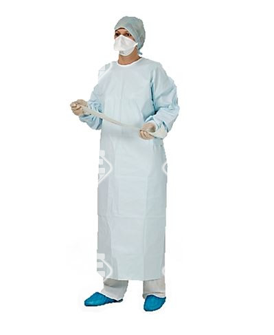 Poliguard Kittel PP 30 g am Vordersite PE-beschichtet, mit Bänder am Hals und Taille weiß M