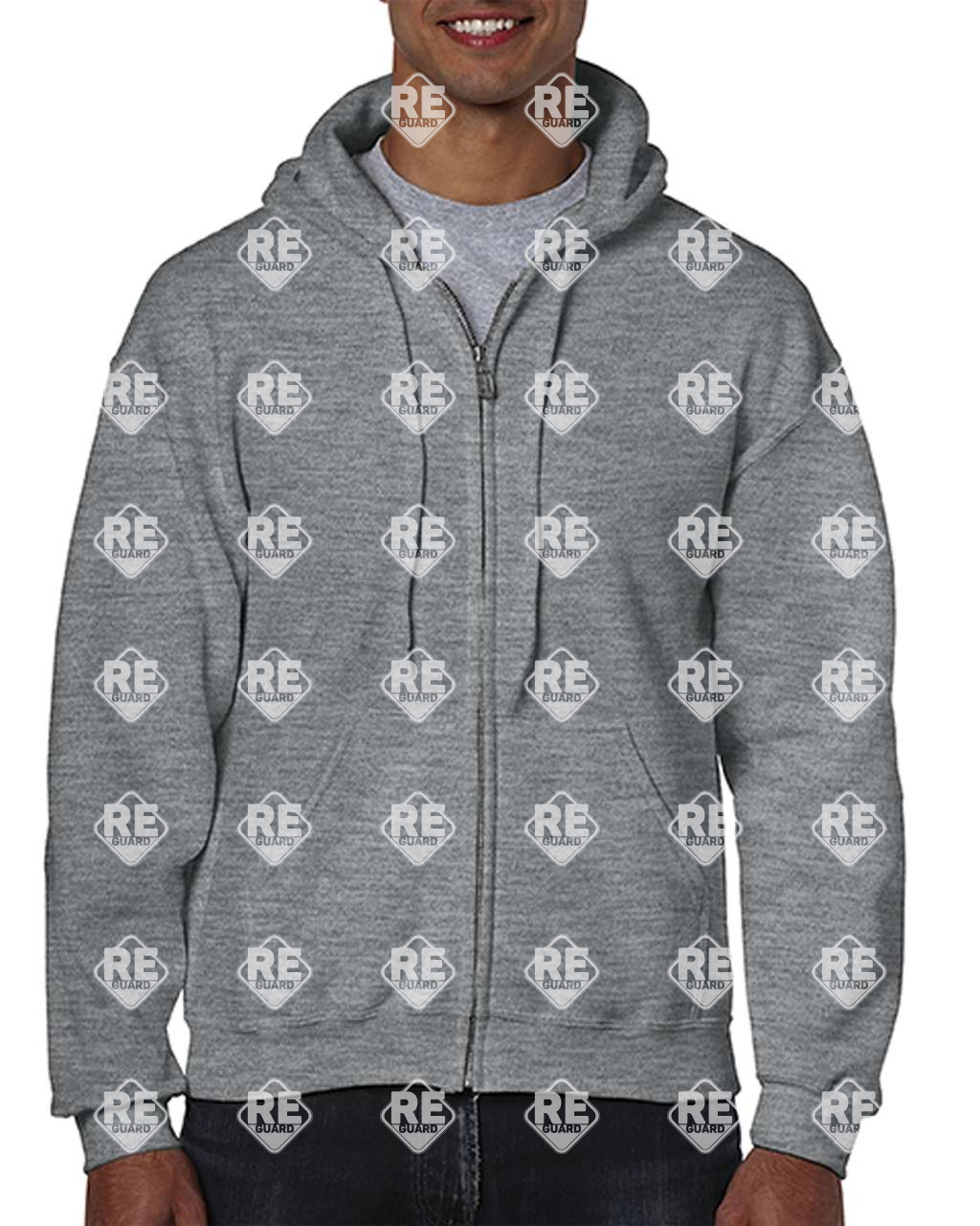 HEAVY BLEND™ SWEATSHIRT MIT KAPUZE UND REIßVERSCHLUSS FÜR ERWACHSENE Ash 2XL