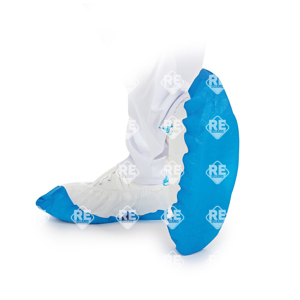 Überschuh PE/CPE weiß/blau, für Hygomat-Spender