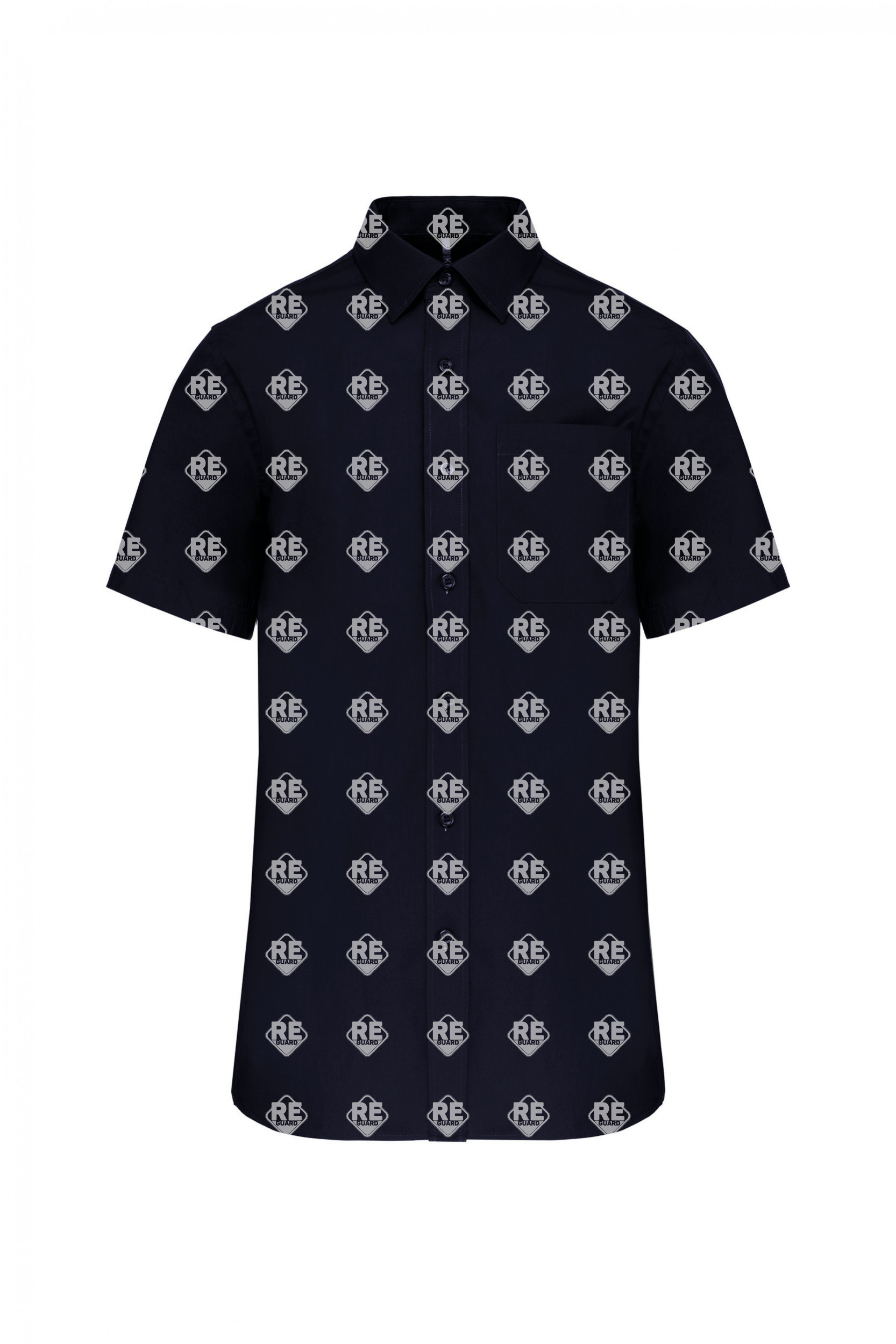 KA543 HERREN KURZARMHEMD AUS BAUMWOLLPOPELINE black 2XL