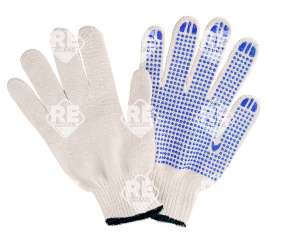 Guarder PVC gepunktet Strickhandschuh aus Polycotton 45 g naturweiß Gr: 10