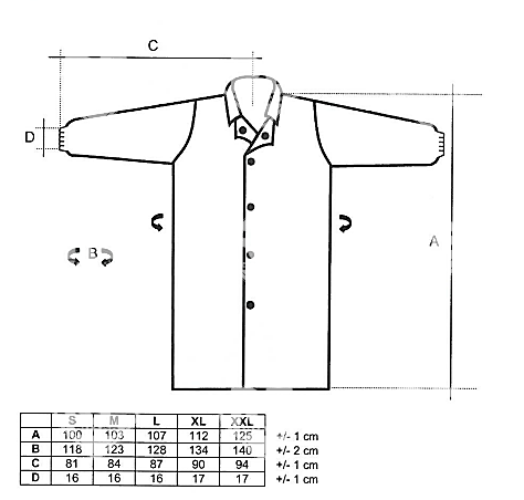 SprayGuard Laborkittel mit Druckknöpfe 3. Kat. PB[4]-B Gr.: XL