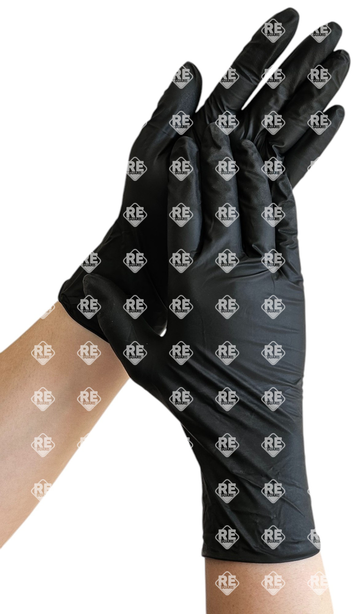 GUARDER Nitril Schwarz (5.5g | 5.0mil) Finger textur.  puderfreier Handschuh S