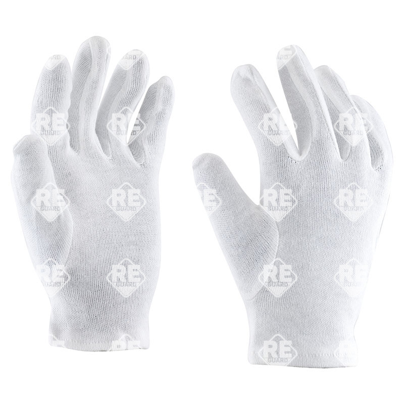 Interlock-Handschuh, weiß, Größe 7, 100 % Baumwolle