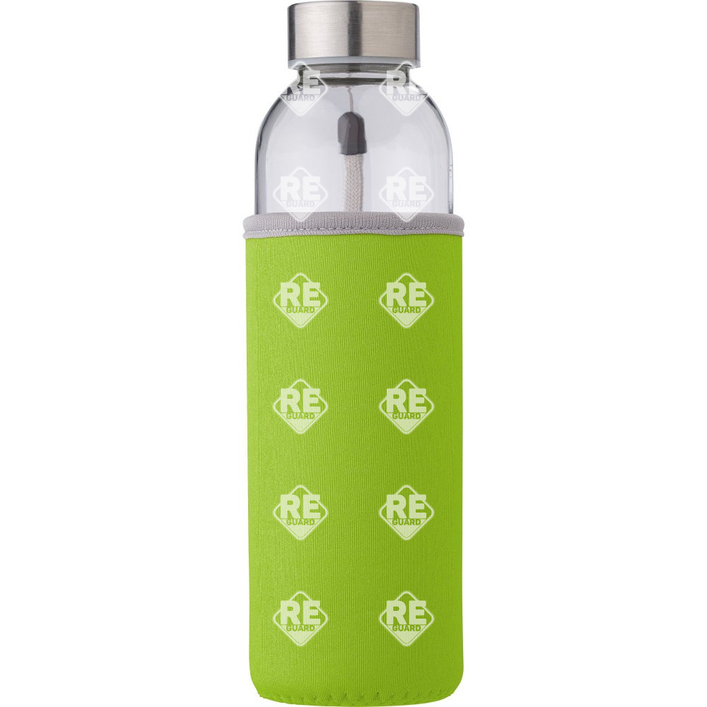 Glasflasche in Neoprenhülle schwarz 500 ml