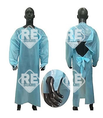 Besucherkittel, Folie, mit Binden, blau