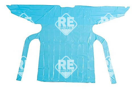 Besucherkittel, Folie, mit Binden, blau