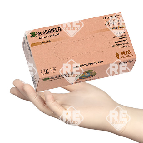 ecoSHIELD Eco Latex 250 puderfreier Einweghandschuh 100St/Box XS